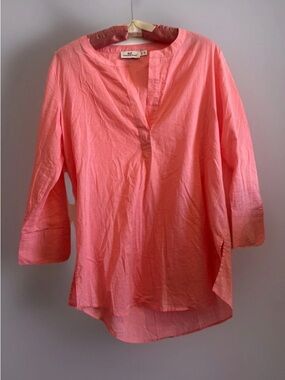 Vineyard Vines Coral Tunic with Split V-Neck